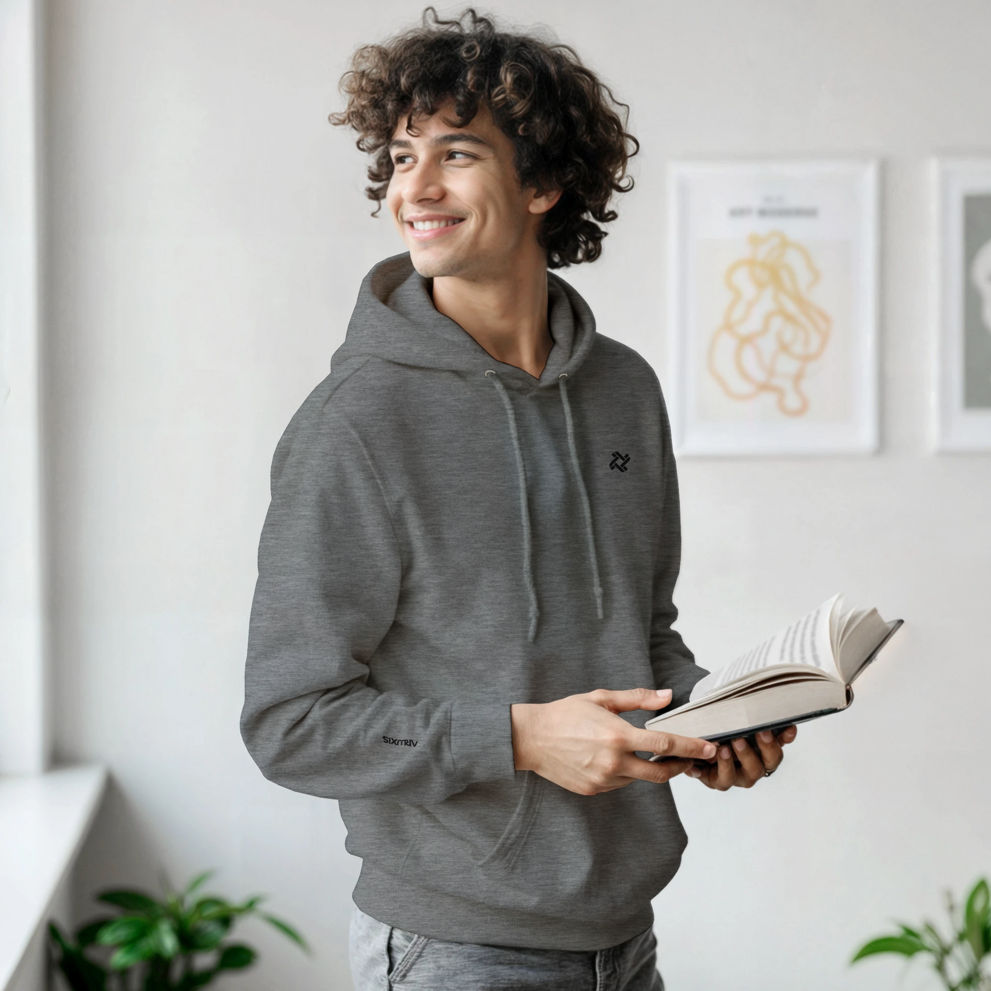 Sweat à capuche Arluxis gris unisexe luxe