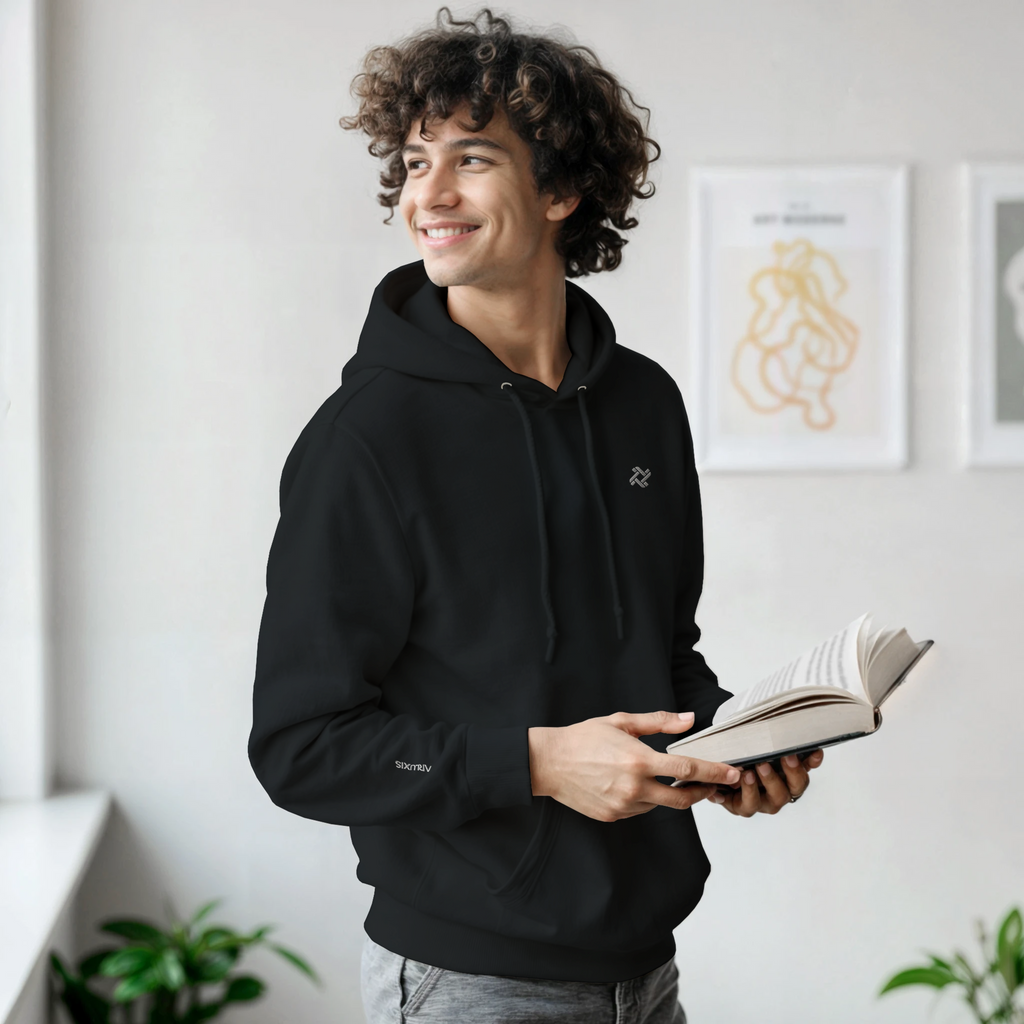 Sweat à capuche Arluxis noir unisexe luxe