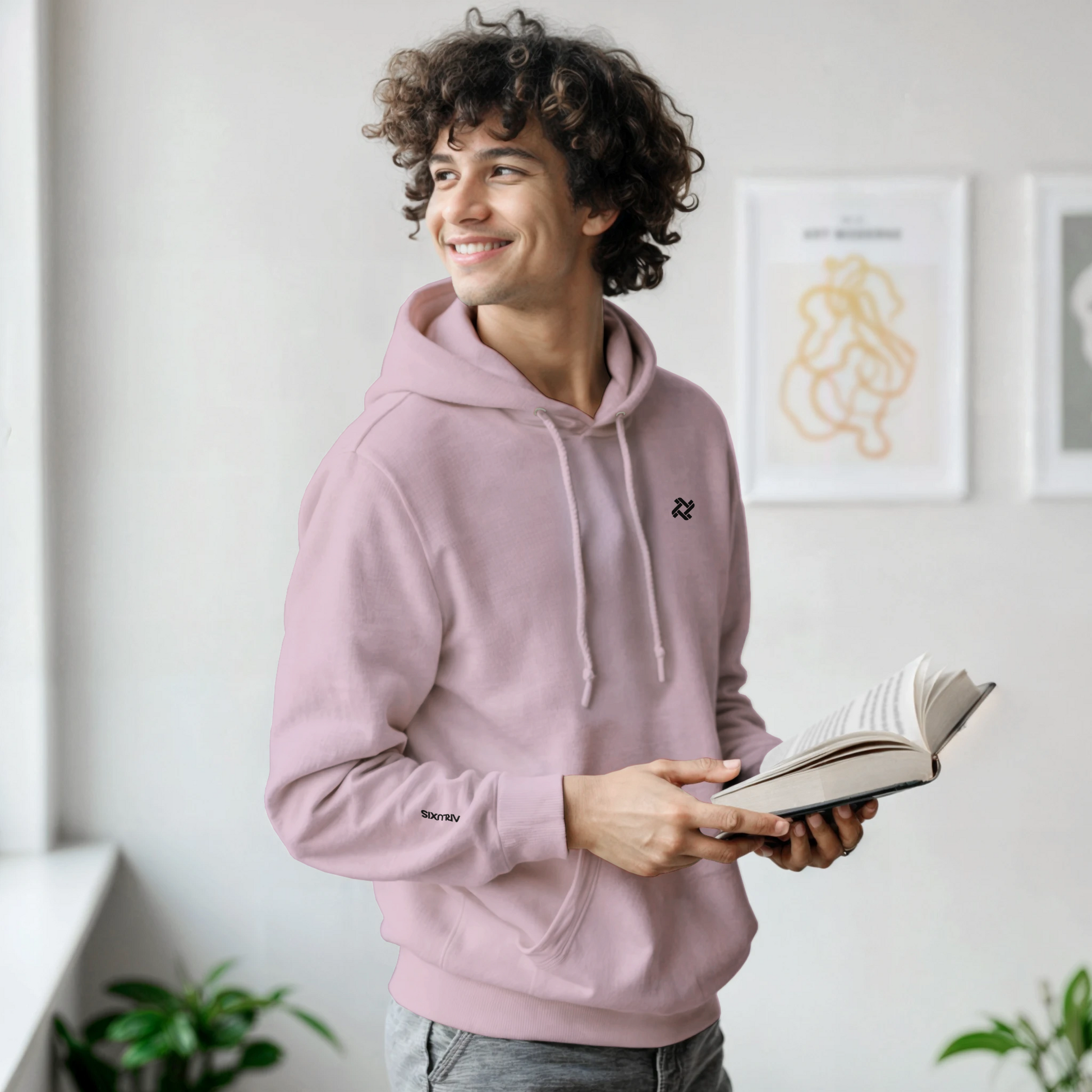 Sweat à capuche Arluxis rose unisexe luxe
